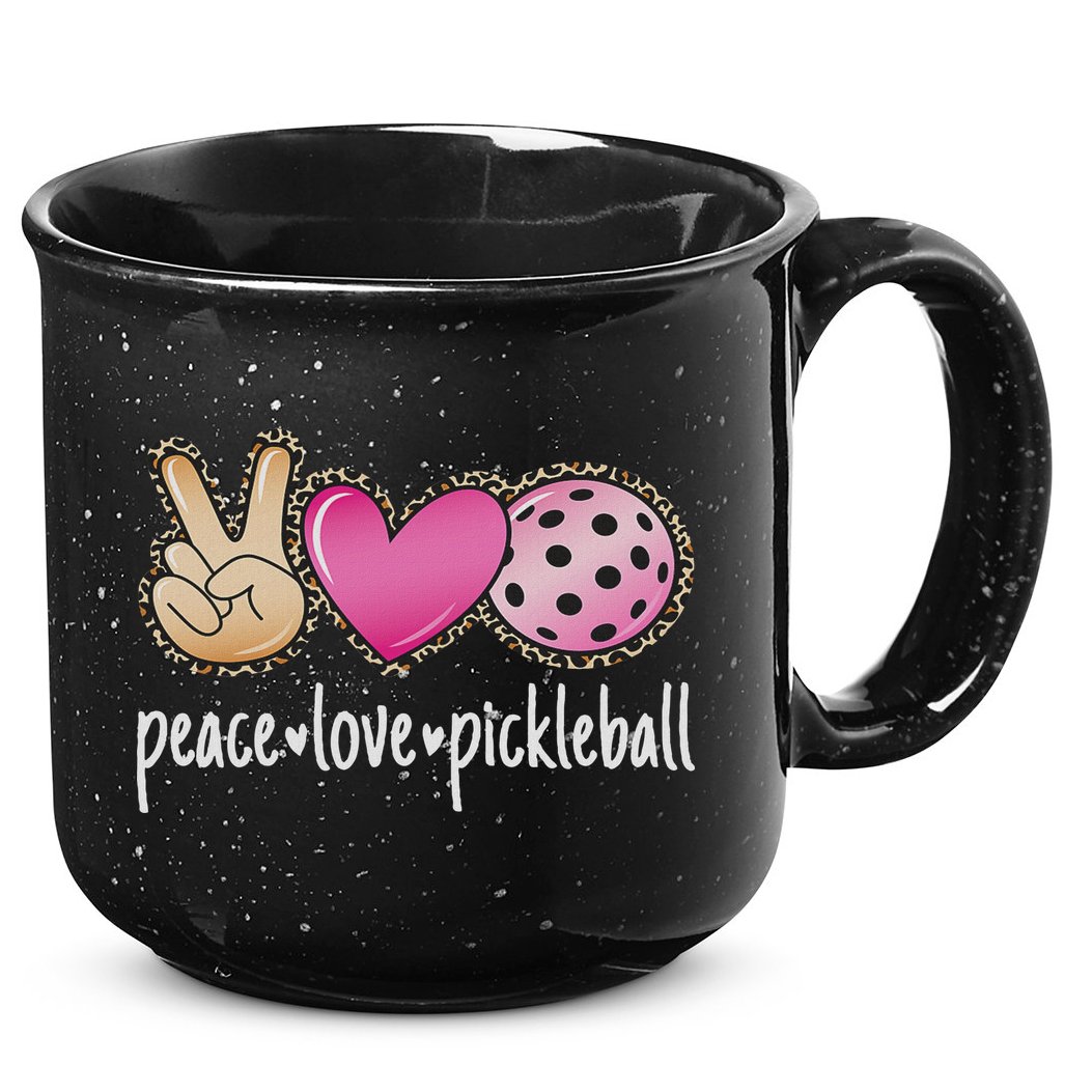Peace Love Pickleball Cute Pickleball Lover Women 15oz Campfire Ceramic Mug