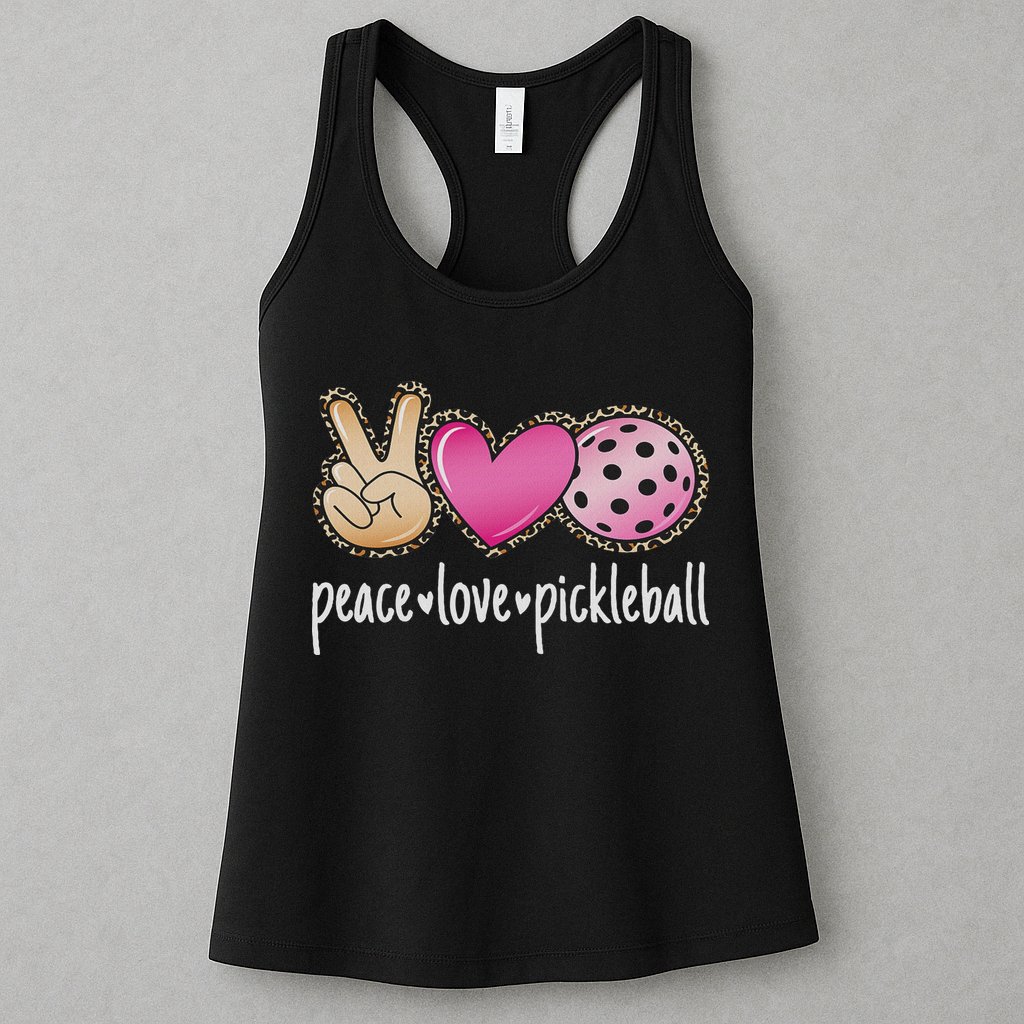 Peace Love Pickleball Cute Pickleball Lover Women Womens Tank Top