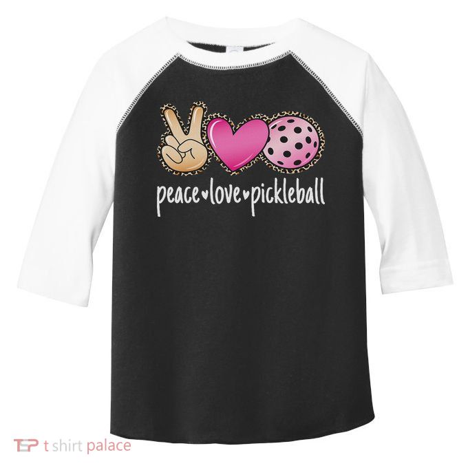Peace Love Pickleball Cute Pickleball Lover Women Toddler Fine Jersey T-Shirt