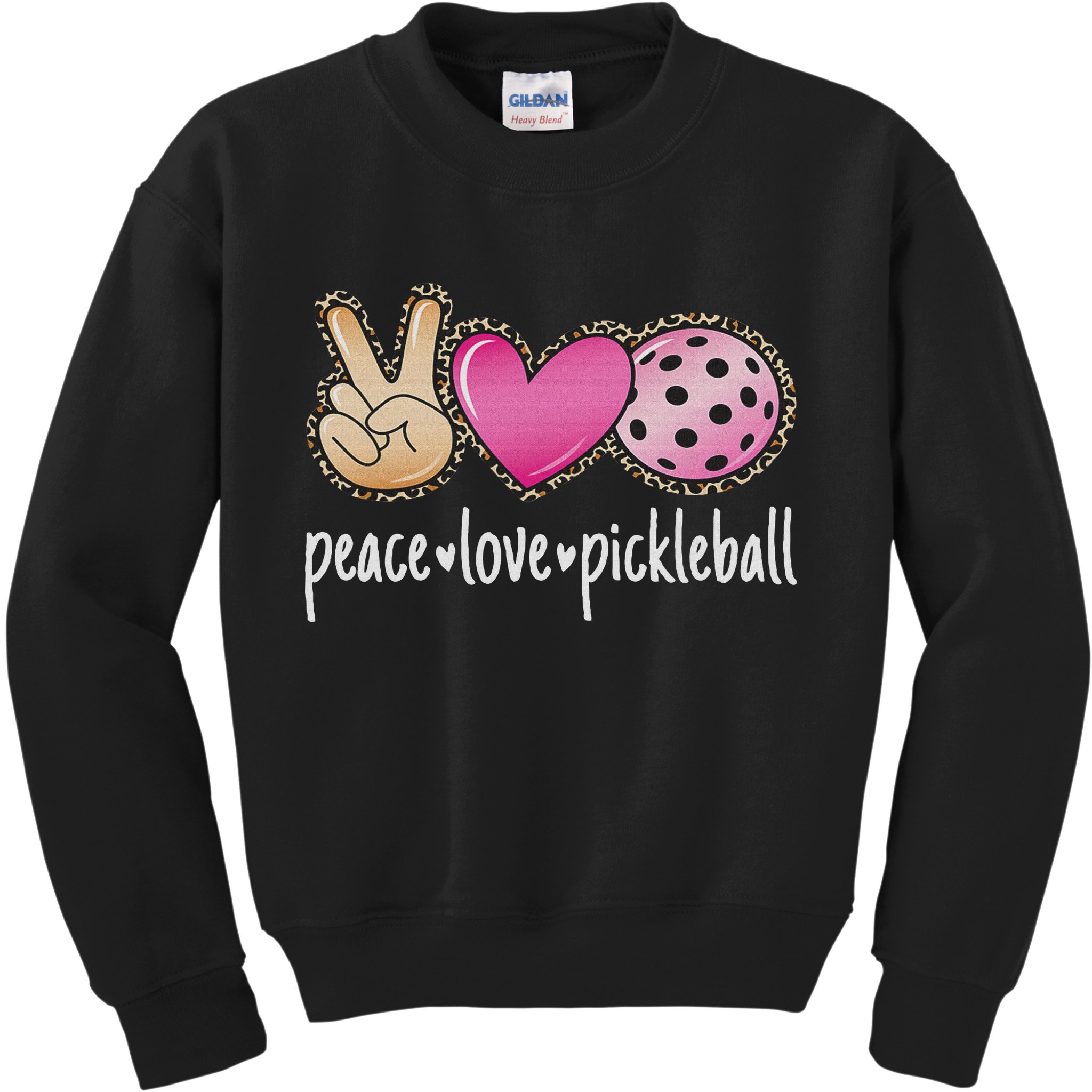 Peace Love Pickleball Cute Pickleball Lover Women Kids Sweatshirt