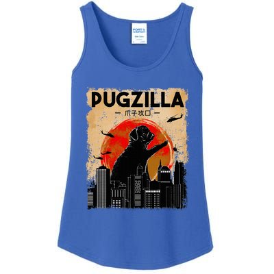 pug lover pugzilla  pug  dog pug art pug  Ladies Essential Tank