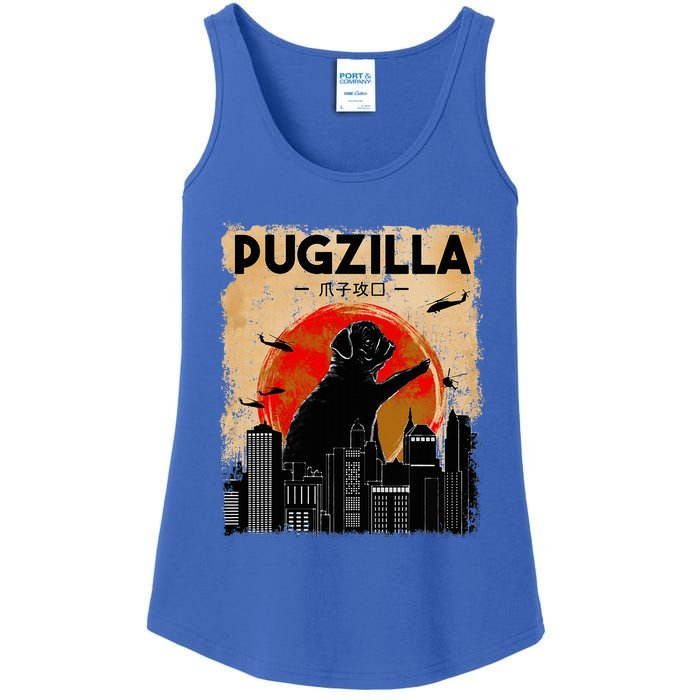 pug lover pugzilla  pug  dog pug art pug  Ladies Essential Tank