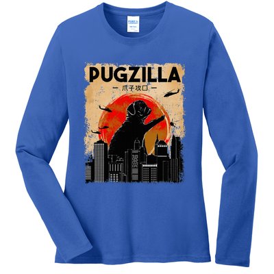 pug lover pugzilla  pug  dog pug art pug  Ladies Long Sleeve Shirt