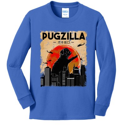 pug lover pugzilla  pug  dog pug art pug  Kids Long Sleeve Shirt