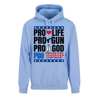 Pro Life Pro Gun Pro God Pro Trump Unisex Surf Hoodie