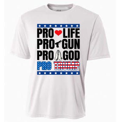 Pro Life Pro Gun Pro God Pro Trump Cooling Performance Crew T-Shirt