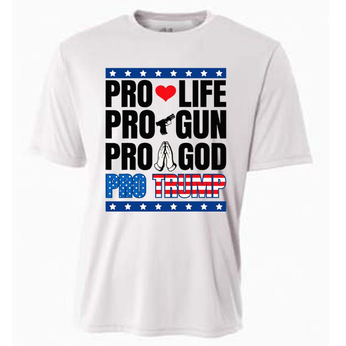 Pro Life Pro Gun Pro God Pro Trump Cooling Performance Crew T-Shirt