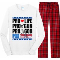 Pro Life Pro Gun Pro God Pro Trump Long Sleeve Pajama Set