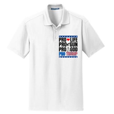 Pro Life Pro Gun Pro God Pro Trump Dry Zone Grid Polo