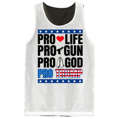 Pro Life Pro Gun Pro God Pro Trump Mesh Reversible Basketball Jersey Tank