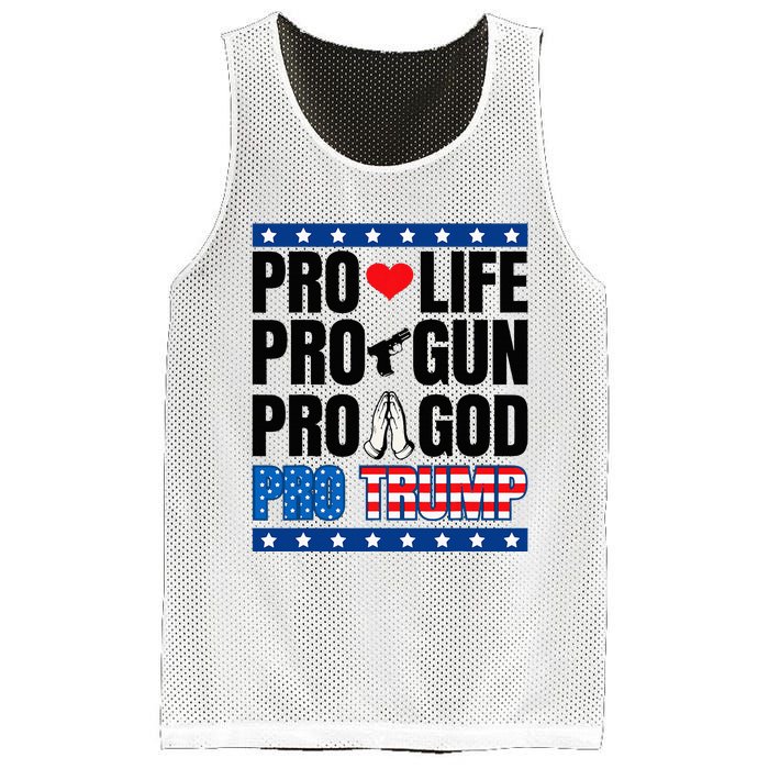 Pro Life Pro Gun Pro God Pro Trump Mesh Reversible Basketball Jersey Tank