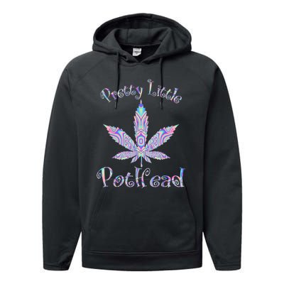 Pretty Little Pothead Weed Canabias 420 Performance Fleece Hoodie