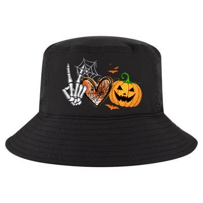 Peace Love Pumpkin Skeleton Halloween Costume Gift Cool Comfort Performance Bucket Hat