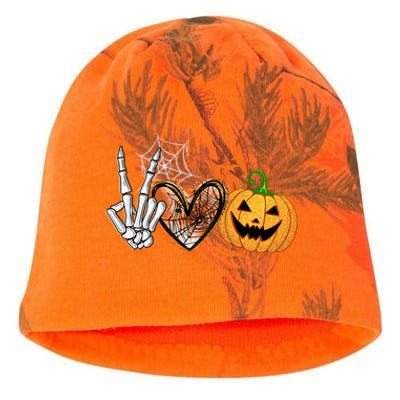 Peace Love Pumpkin Skeleton Halloween Costume Gift Kati - Camo Knit Beanie