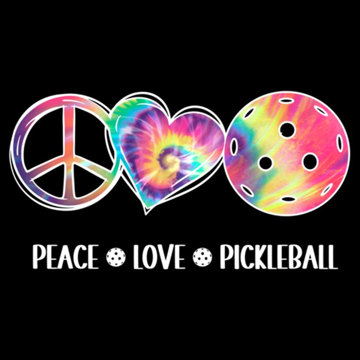 Peace Love Pickleball Funny Pickleball Tie Dye Great Gift Flat Bill Trucker Hat