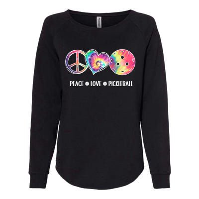 Peace Love Pickleball Funny Pickleball Tie Dye Great Gift Womens California Wash Sweatshirt