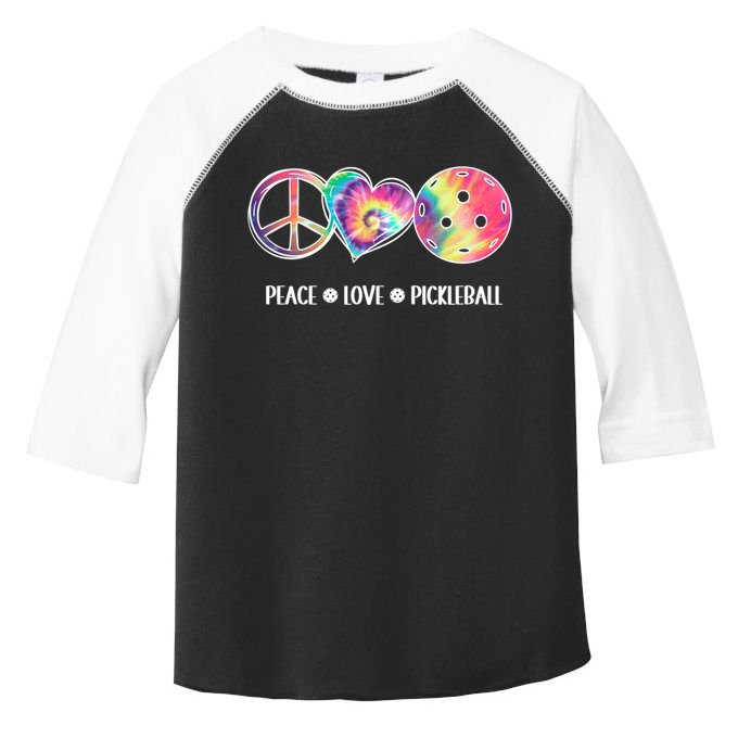 Peace Love Pickleball Funny Pickleball Tie Dye Great Gift Toddler Fine Jersey T-Shirt