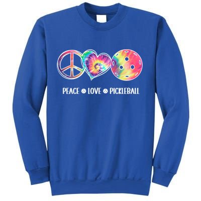 Peace Love Pickleball Funny Pickleball Tie Dye Great Gift Sweatshirt