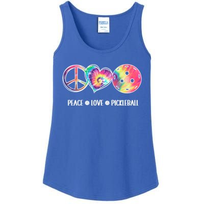 Peace Love Pickleball Funny Pickleball Tie Dye Great Gift Ladies Essential Tank