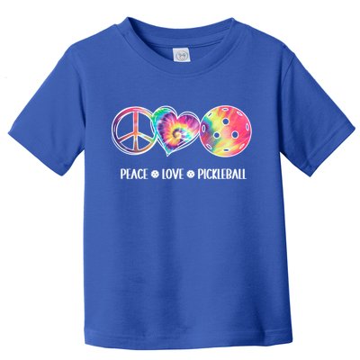 Peace Love Pickleball Funny Pickleball Tie Dye Great Gift Toddler T-Shirt