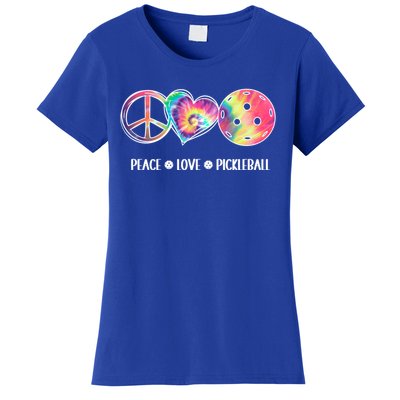 Peace Love Pickleball Funny Pickleball Tie Dye Great Gift Women's T-Shirt