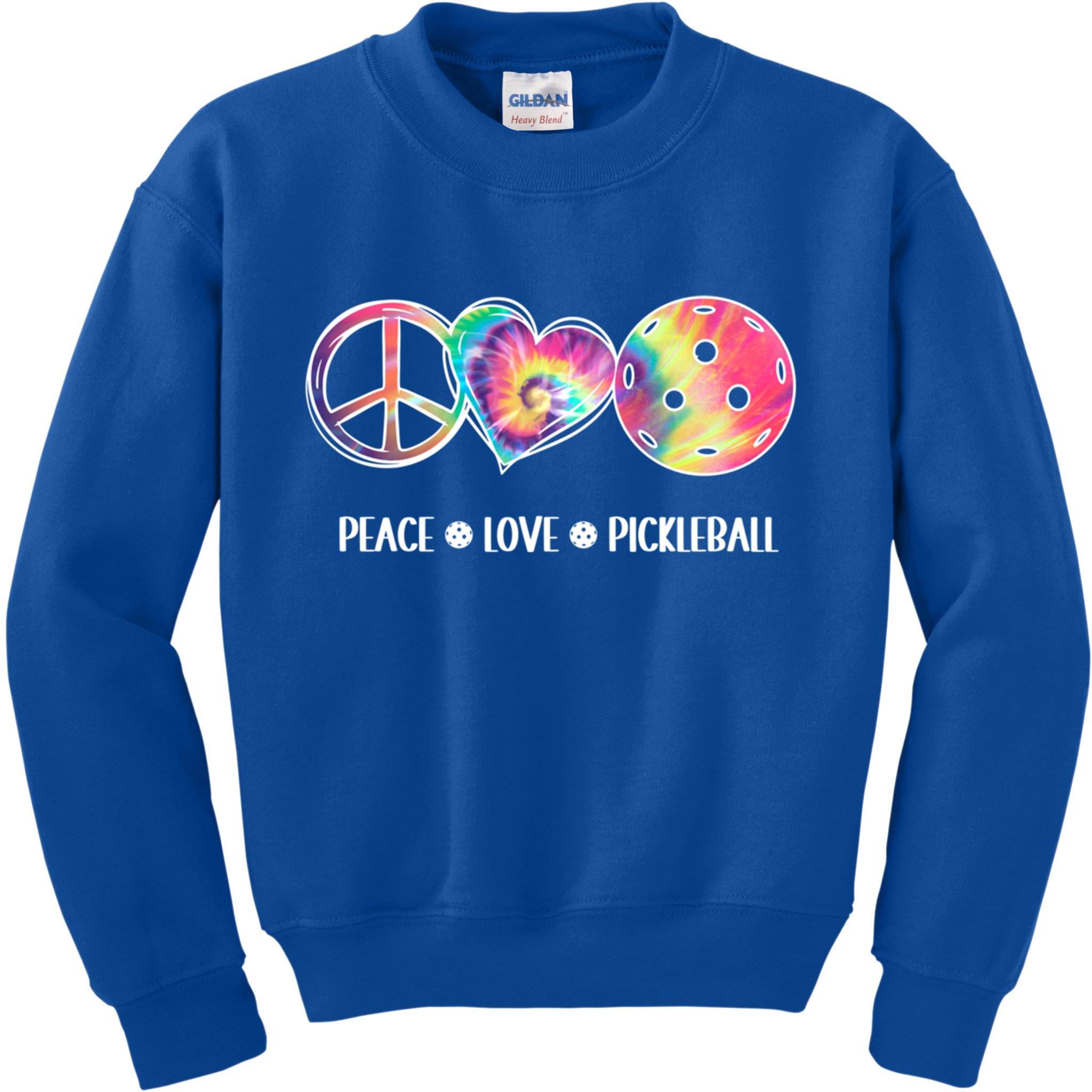 Peace Love Pickleball Funny Pickleball Tie Dye Great Gift Kids Sweatshirt