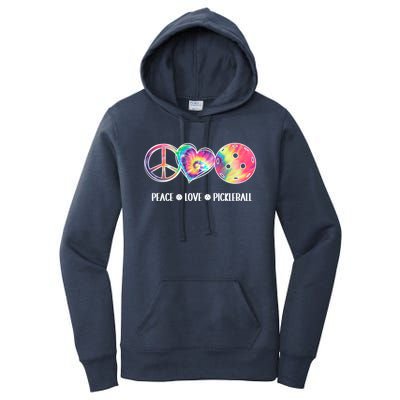 Peace Love Pickleball Funny Pickleball Tie Dye Great Gift Women's Pullover Hoodie