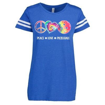 Peace Love Pickleball Funny Pickleball Tie Dye Great Gift Enza Ladies Jersey Football T-Shirt