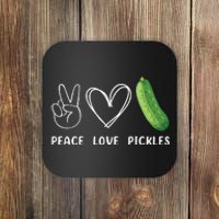 Peace Love Pickles Retro Pickles Lover Food Lover Coaster