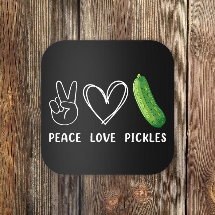 Peace Love Pickles Retro Pickles Lover Food Lover Coaster