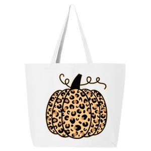 Pumpkin Leopard Print Halloween Thanksgiving Great Gift 25L Jumbo Tote