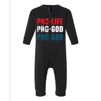 Pro Life Pro God Pro Gun Patriotic Americans Infant Fleece One Piece