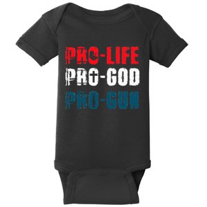 Pro Life Pro God Pro Gun Patriotic Americans Baby Bodysuit