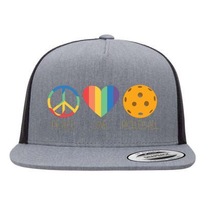 Peace Love Pickleball Flat Bill Trucker Hat