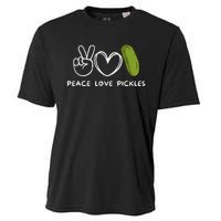 Peace Love Pickles Retro Pickles Lover Food Lover Cooling Performance Crew T-Shirt