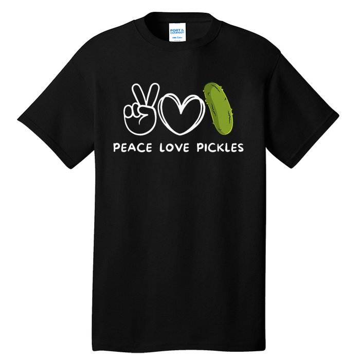 Peace Love Pickles Retro Pickles Lover Food Lover Tall T-Shirt