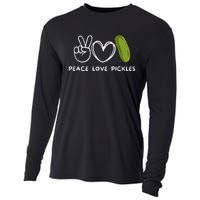 Peace Love Pickles Retro Pickles Lover Food Lover Cooling Performance Long Sleeve Crew