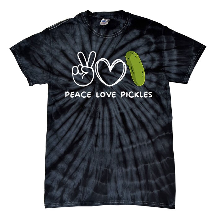 Peace Love Pickles Retro Pickles Lover Food Lover Tie-Dye T-Shirt