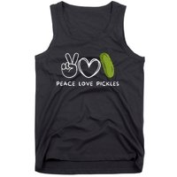 Peace Love Pickles Retro Pickles Lover Food Lover Tank Top