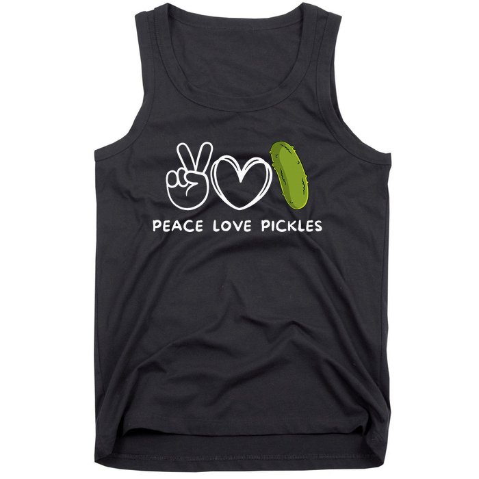 Peace Love Pickles Retro Pickles Lover Food Lover Tank Top