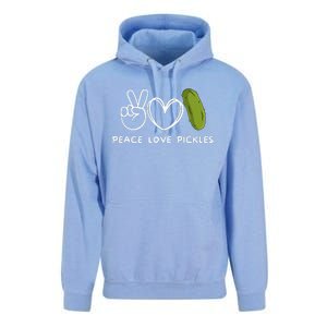 Peace Love Pickles Retro Pickles Lover Food Lover Unisex Surf Hoodie