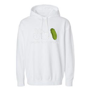 Peace Love Pickles Retro Pickles Lover Food Lover Garment-Dyed Fleece Hoodie