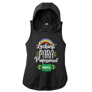 Paraprofessionals Luckiest Para Assistant Teacher Gift Great Gift Ladies PosiCharge Tri-Blend Wicking Draft Hoodie Tank