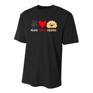 Peace Love Pierogi Youth Performance Sprint T-Shirt