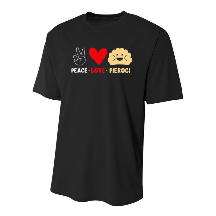 Peace Love Pierogi Youth Performance Sprint T-Shirt