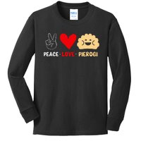 Peace Love Pierogi Kids Long Sleeve Shirt