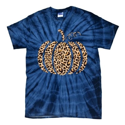 Pumpkin Leopard Print Cheetah Fall Graphic Thanksgiving Tie-Dye T-Shirt