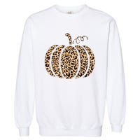 Pumpkin Leopard Print Cheetah Fall Graphic Thanksgiving Garment-Dyed Sweatshirt