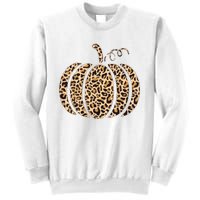 Pumpkin Leopard Print Cheetah Fall Graphic Thanksgiving Sweatshirt