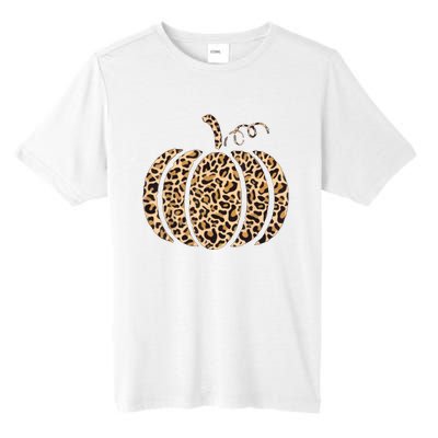 Pumpkin Leopard Print Cheetah Fall Graphic Thanksgiving Tall Fusion ChromaSoft Performance T-Shirt